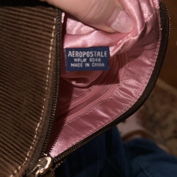 Aeropostale corduroy mini purse brown pink - Picture 4 of 4